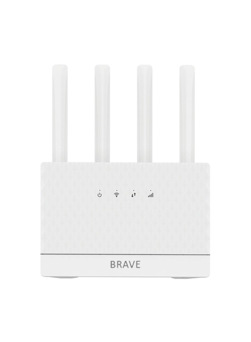 بريف جهاز BRAVE S90 4G LTE CAT6 SPRINT HUB، بسرعة تنزيل تصل إلى 300 ميجابت في الثانية وسرعة رفع تصل إلى 50 ميجابت في الثانية، مزود بأربعة هوائيات خارجية، ويدعم توصيل ما يصل إلى 64 مستخدمًا بسهولة تامة. ما عليك سوى إدخال شريحة SIM والاستمتاع بالإنترنت - Image 1